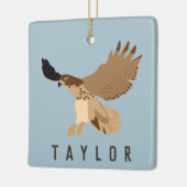 Red-Tailed Hawk in Flight Personalised Ceramic Ornament (Left)