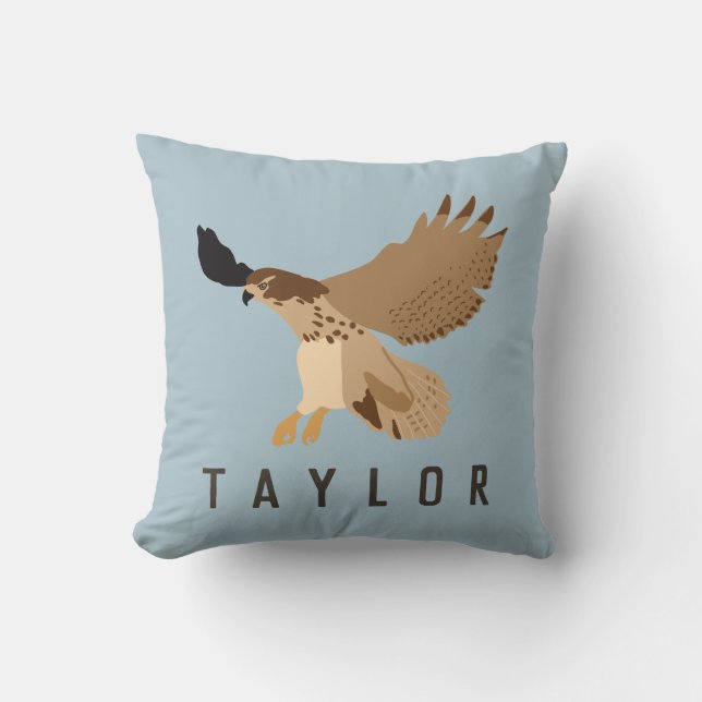 Red-Tailed Hawk in Flight Personalised Cushion (Front)