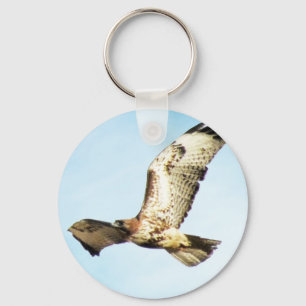 Red-tailed Hawk in Flight Photo Key Ring