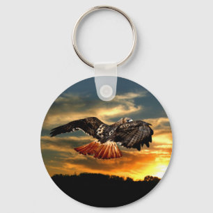 Red tailed hawk key ring