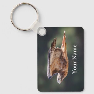 Red-Tailed Hawk Keychain - Add Your Name