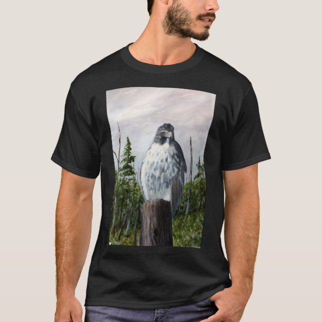 Red Tailed Hawk Mens Black Tee (Front)