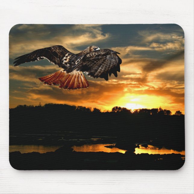 Red tailed hawk mouse mat (Front)