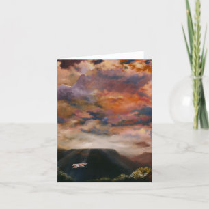 Red-Tailed Hawk Over The Mesas Colour Folded Note Card