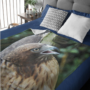 Red-tailed Hawk Raptor Photo Fleece Blanket