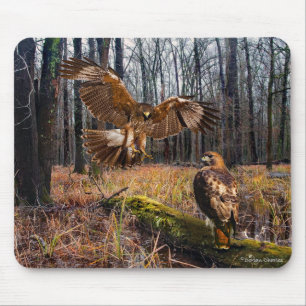 "Red-Tailed Hawks" Mouse Mat