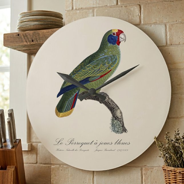 Red-Tailed Parrot Amazon, Amazona Brasiliensis Large Clock (Red-Tailed Parrot Amazon, Amazona Brasiliensis. Large Clock)