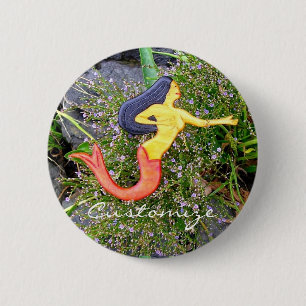 red tailed sirena mermaid back to school 6 cm round badge