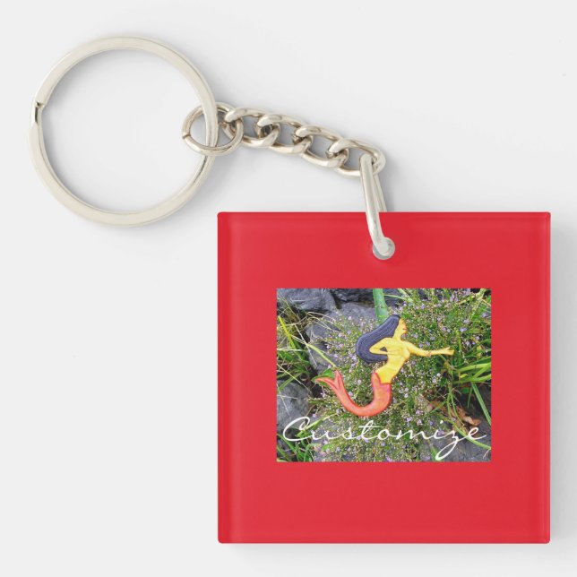 red-tailed sirena mermaid key ring (Front)