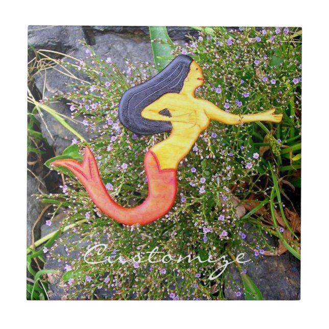 red-tailed sirena mermaid tile (Front)