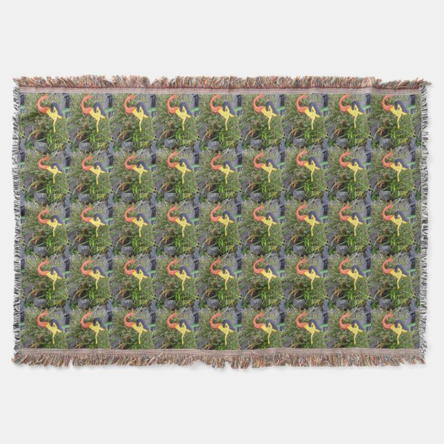 red-tailed sirena mermaids green throw blanket (Front)