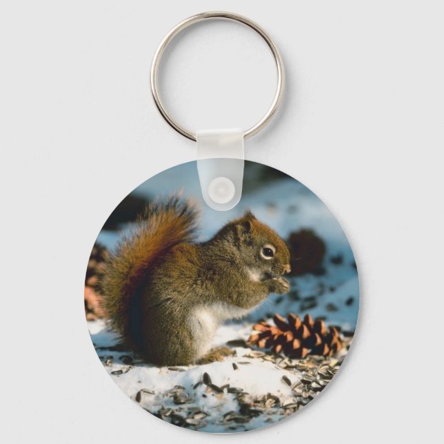 Red Tailed Squirrel Key Ring (Front)