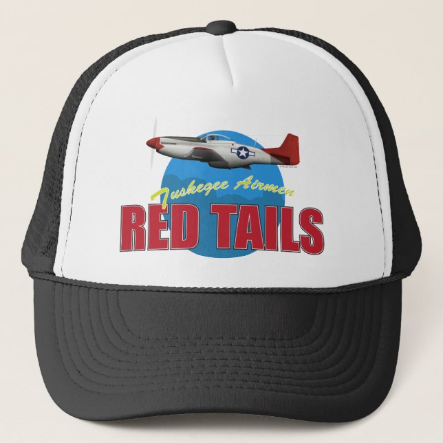 Red Tails Tuskegee Airmen with P-51 Trucker Hat (Front)