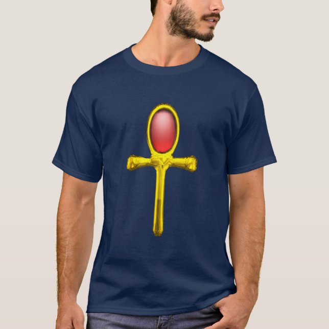 RED TALISMAN,GOLD ANKH T-Shirt (Front)