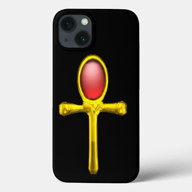 RED TALISMAN /GOLD EGYPTIAN ANKH Case-Mate iPhone CASE (Back)