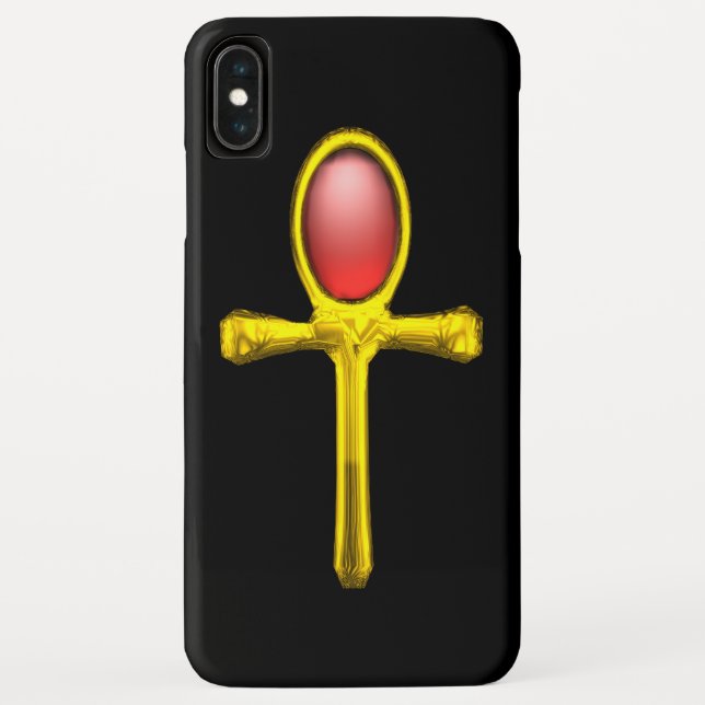 RED TALISMAN /GOLD EGYPTIAN ANKH Case-Mate iPhone CASE (Back)