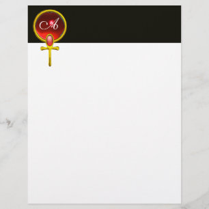 RED TALISMAN MONOGRAM ruby bright black yellow