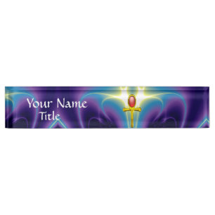 RED TALISMAN, Purple Blue Nameplate