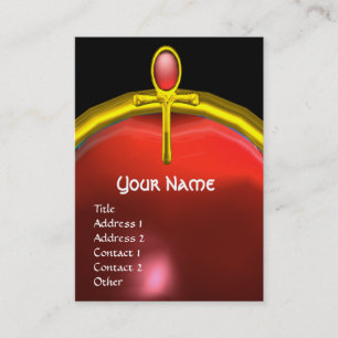 RED TALISMAN RUBY MONOGRAM bright black yellow Business Card
