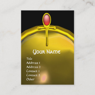RED TALISMAN TOPAZ MONOGRAM bright  yellow black Business Card