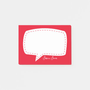 Red Talk Bubble Personalised Name speech bubble Post-it Notes
