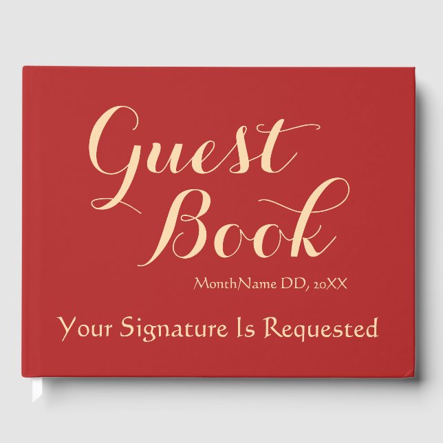 Red, Tan Generic Guestbook (Front)