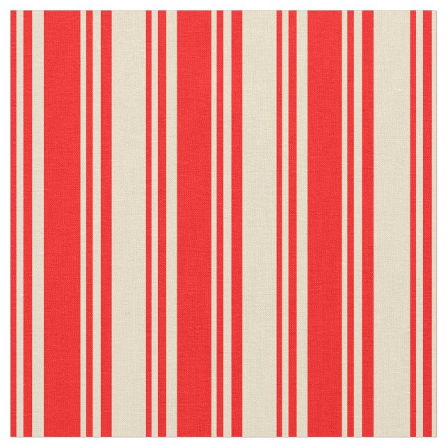 Red & Tan Lines Fabric (Close Up)