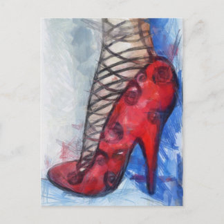 Red Tango Shoe Postcard