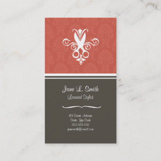 Red Tapestry Scissors Appointment Card