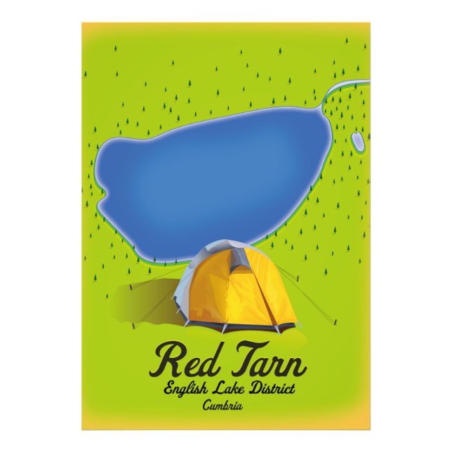 Red Tarn English Lake District map Photo Print (Front)