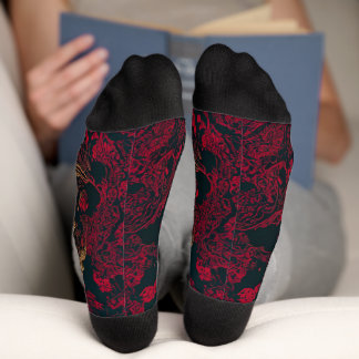 Red Tarot Card Paper, Mandelbulb Fractal, Asian Socks