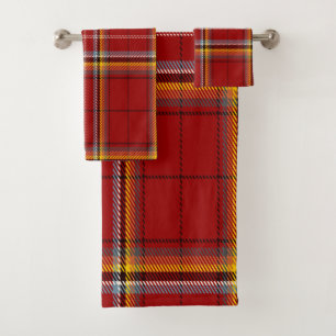 Red Tartan Bath Towel Set