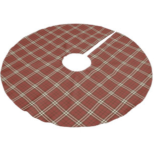 Red Tartan Brushed Polyester Tree Skirt