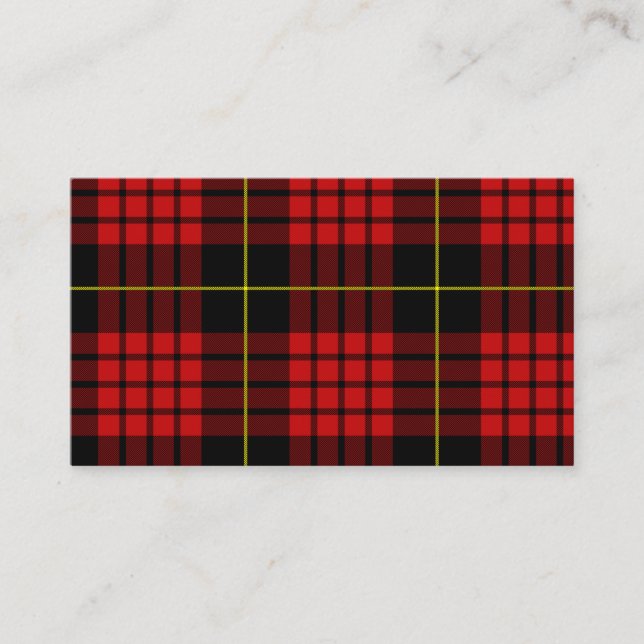 Red Tartan Business Cards (Front)