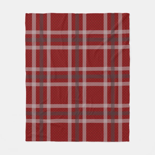 Red Tartan Chequered Traditional Scottish Plaid Fleece Blanket (Front)