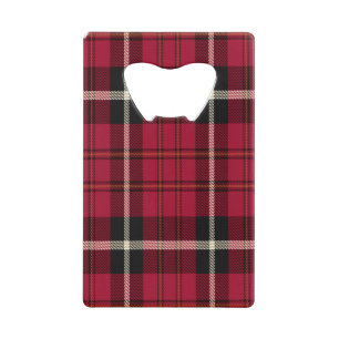 Red Tartan Credit Card Bottle Opener