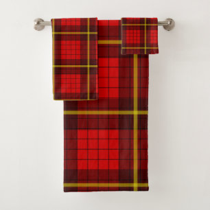 Red Tartan Design Bath Towel Set