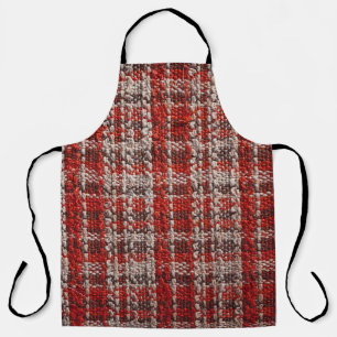 Red Tartan Fabric: Textured Background Apron