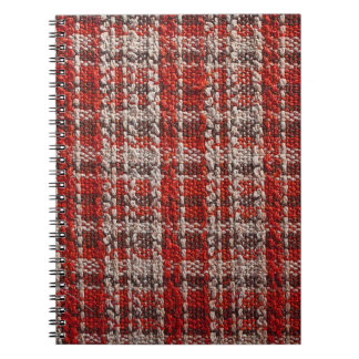 Red Tartan Fabric: Textured Background Notebook