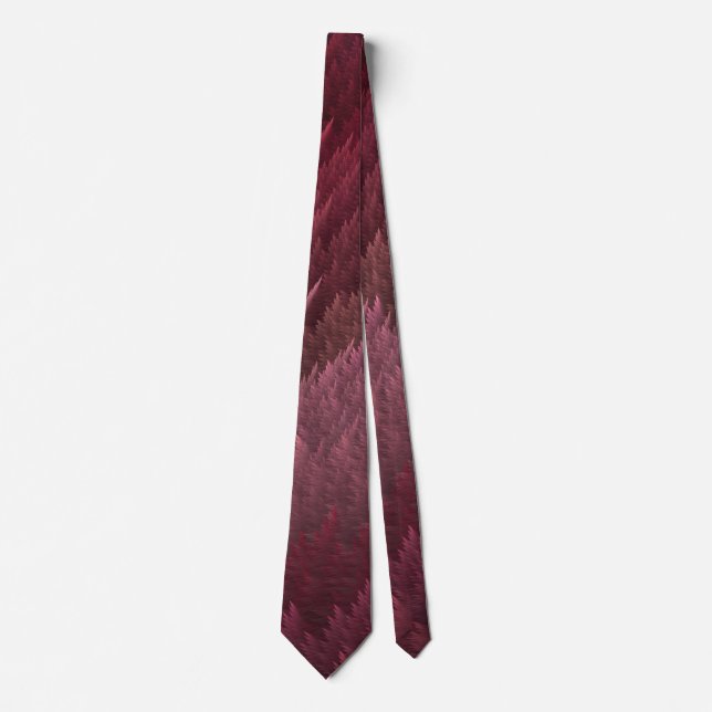 Red Tartan Feather Pattern Tie (Front)