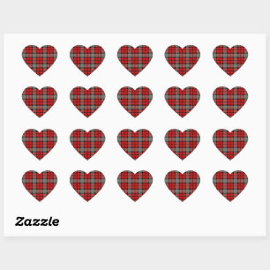 Red Tartan Heart Sticker