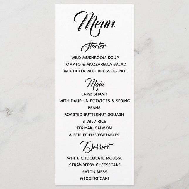 Red Tartan Menu (Front)