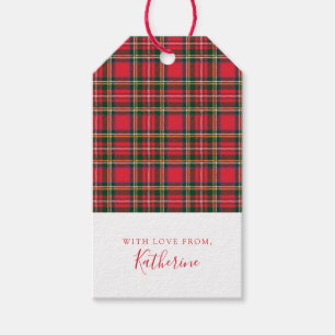 Red & Tartan Pattern Gift Tags