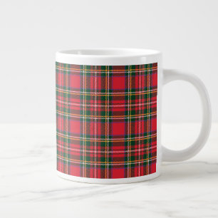 Red & Tartan Pattern Large Coffee Mug