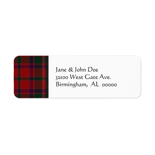 Red Tartan Plaid Address Labels