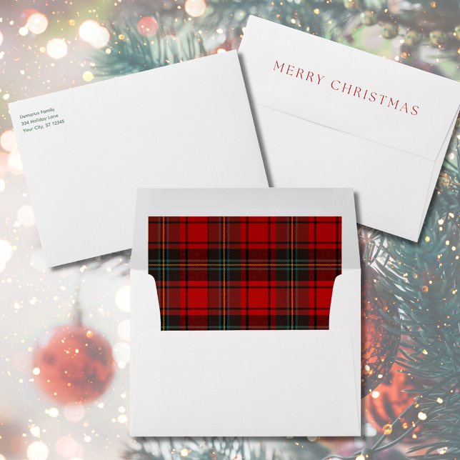 Red Tartan Plaid Christmas Envelope (Red Tartan Plaid Christmas Envelope
)