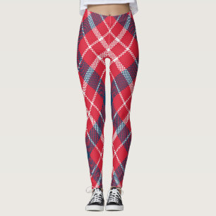 Red Tartan Plaid Leggings – Trendy Checkered Pant