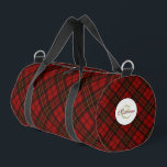Red tartan plaid winter elegant pattern Monogram Duffle Bag<br><div class="desc">Gym bag with Red tartan plaid winter pattern. Elegant accessory for anyone. Monogram Personalise with your custom initial and name.</div>
