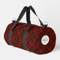 Red tartan plaid winter elegant pattern Monogram