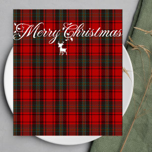Red Tartan Scotland Seamless Plaid Pattern Napkin